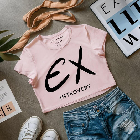 Ex Introvert Pink Crop Top - Acquires