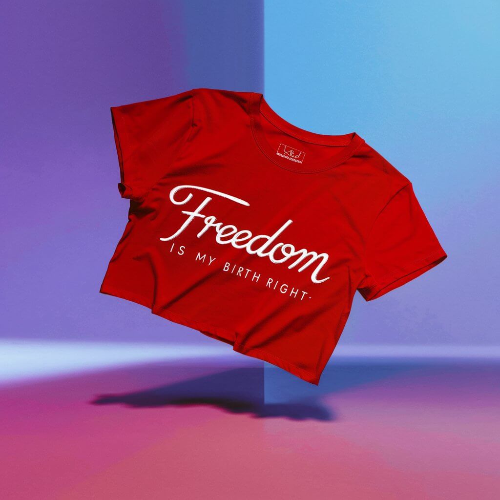 Freedom Is My Birth Right Red Crop Top - Acquires