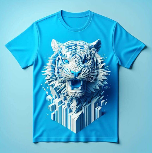 Frosty Roar Tiger Tee for Fierce Cotton Half Sleeve T - Shirt - Acquires