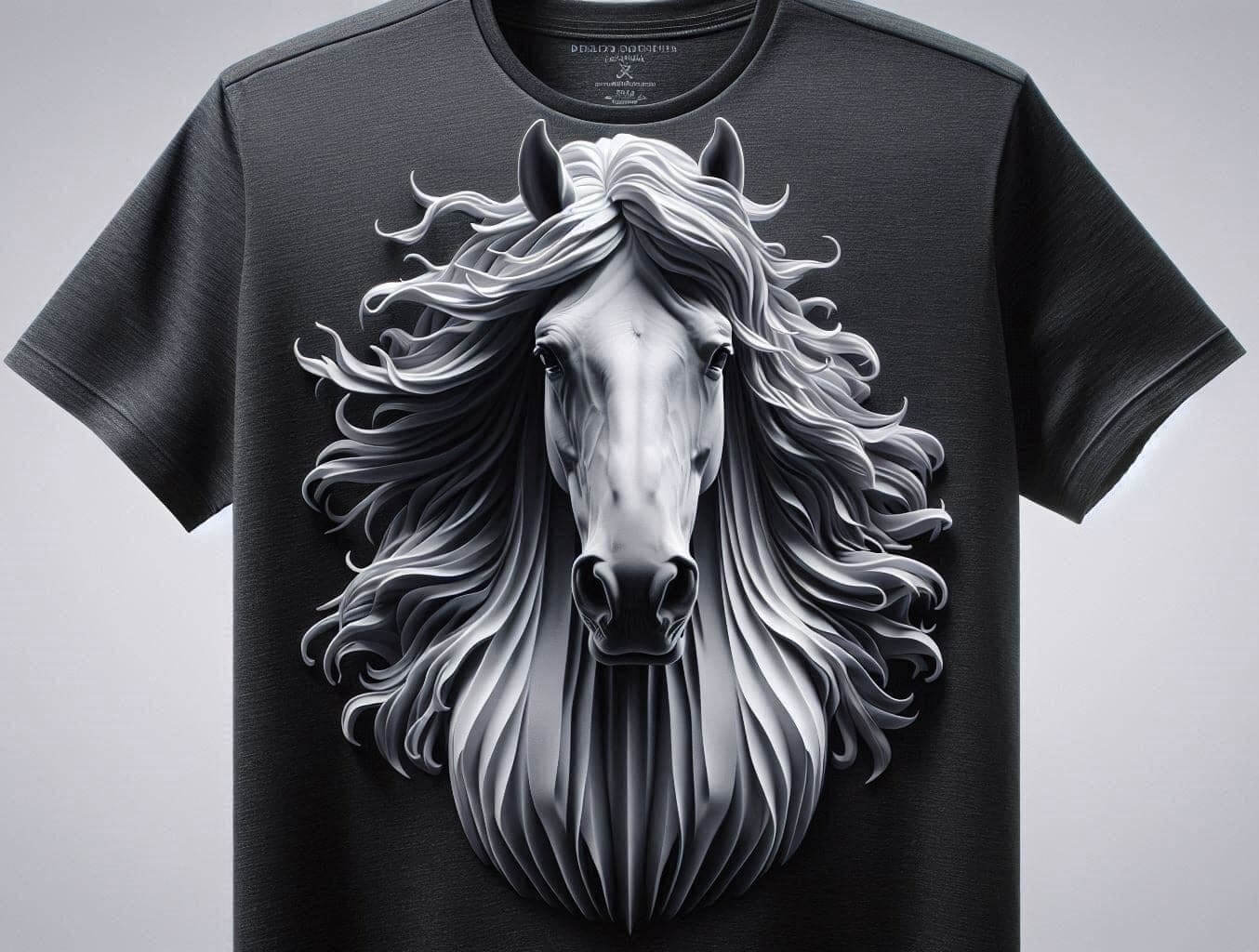 Gallant Black Horse Modern Fit Round Neck Half Sleeve Cotton T - Shirt - Acquires