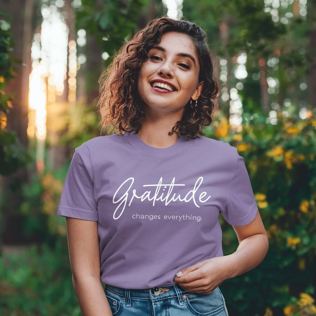 Gratitude Changes Everything Lavender T - Shirt - Acquires