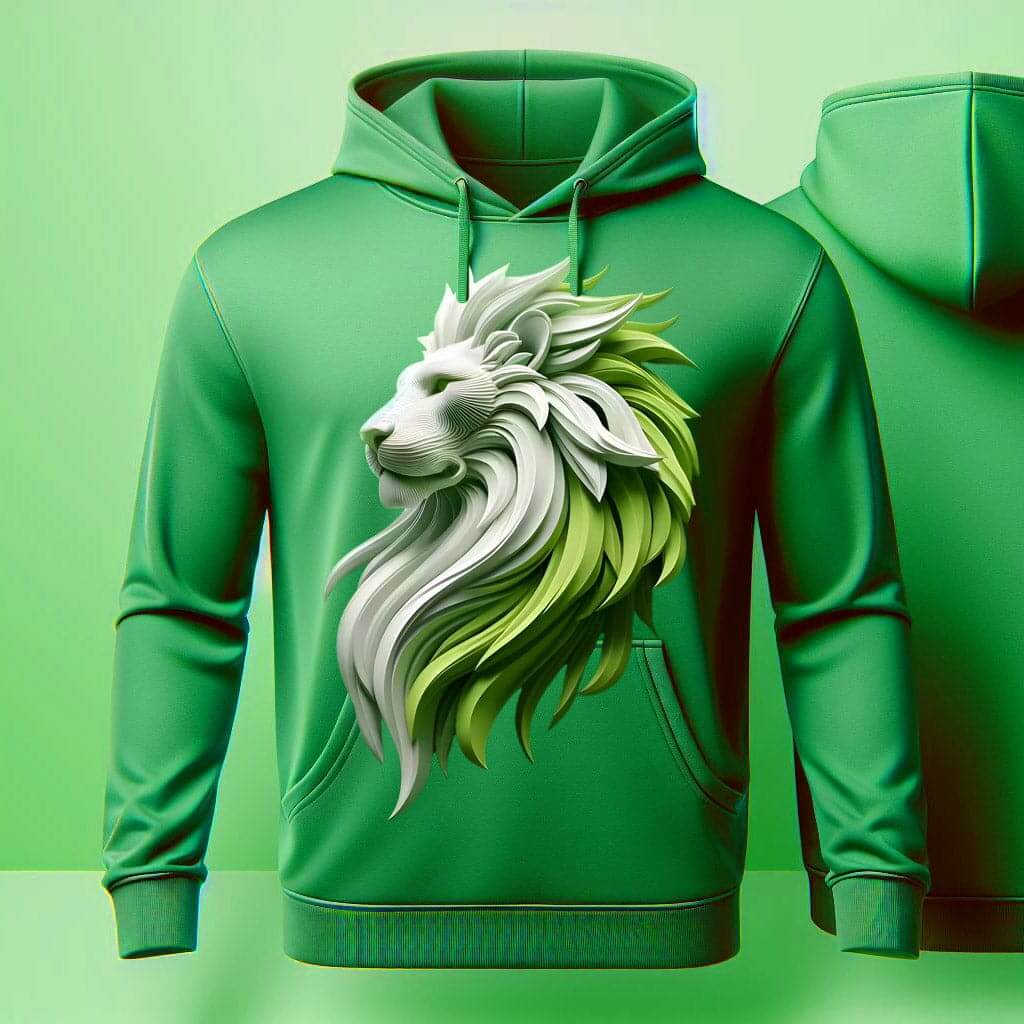 Green Verdant King Lion Hoodie - Acquires