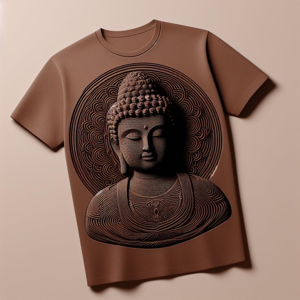 Harmony Brown Buddha Tee - Serenity in Style - Acquires