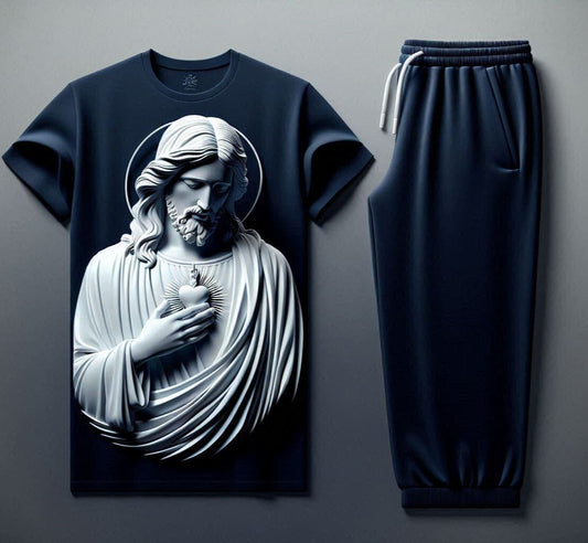 Holy Saviour Jesus Midnight Navy Blue Tracksuit Set - Acquires