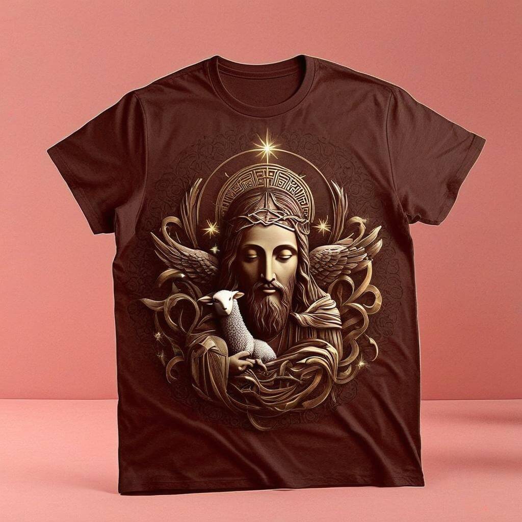 Jesus Harmony Maroon Red T-Shirt - Divine Unity