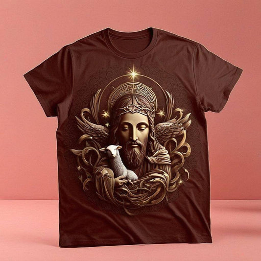 Jesus Harmony Maroon Red T-Shirt - Divine Unity