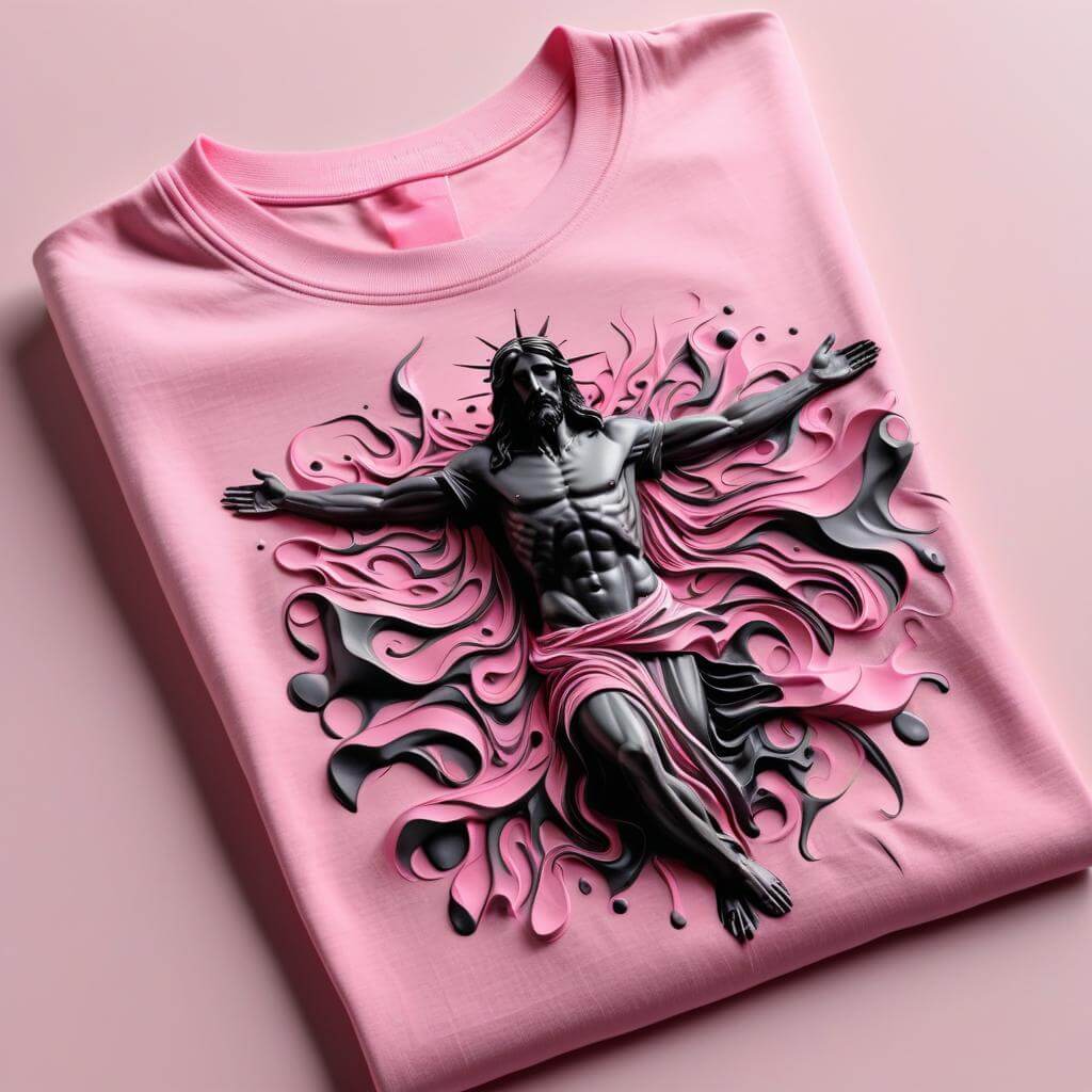 Blush Pink Jesus Embrace Tee - Sacred Devotion