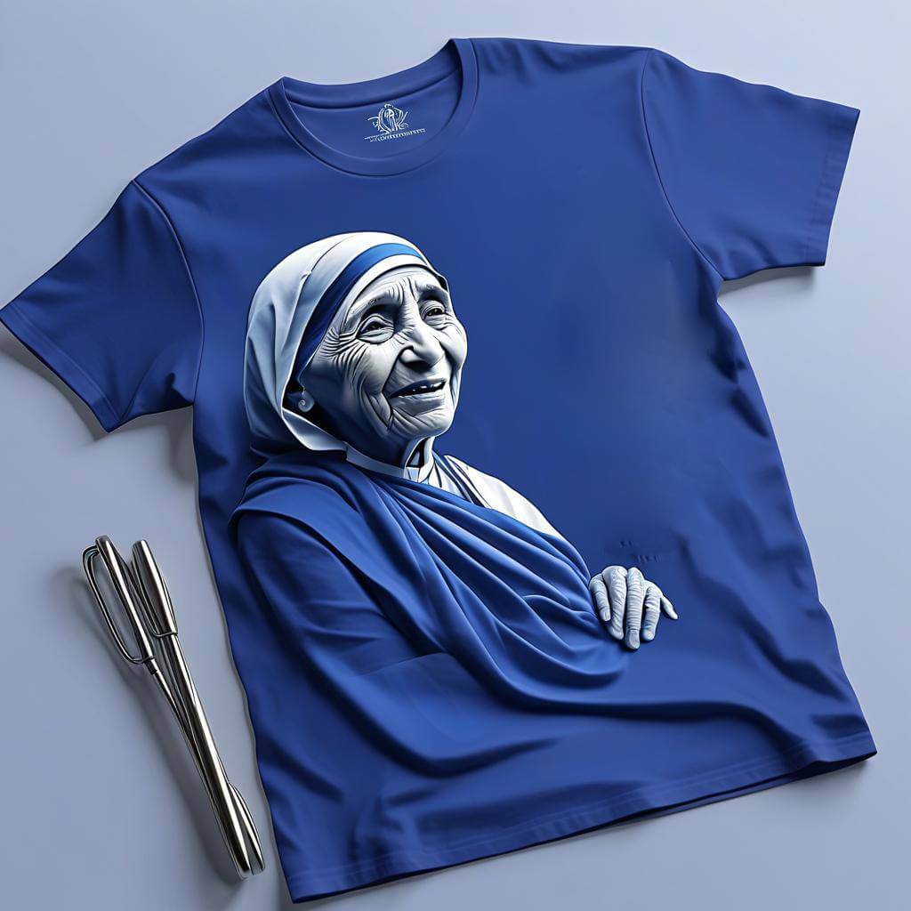 Mother Teresa Navy Blue T-Shirt