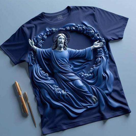 Navy Blue Jesus Savior T-Shirt - Timeless Faith