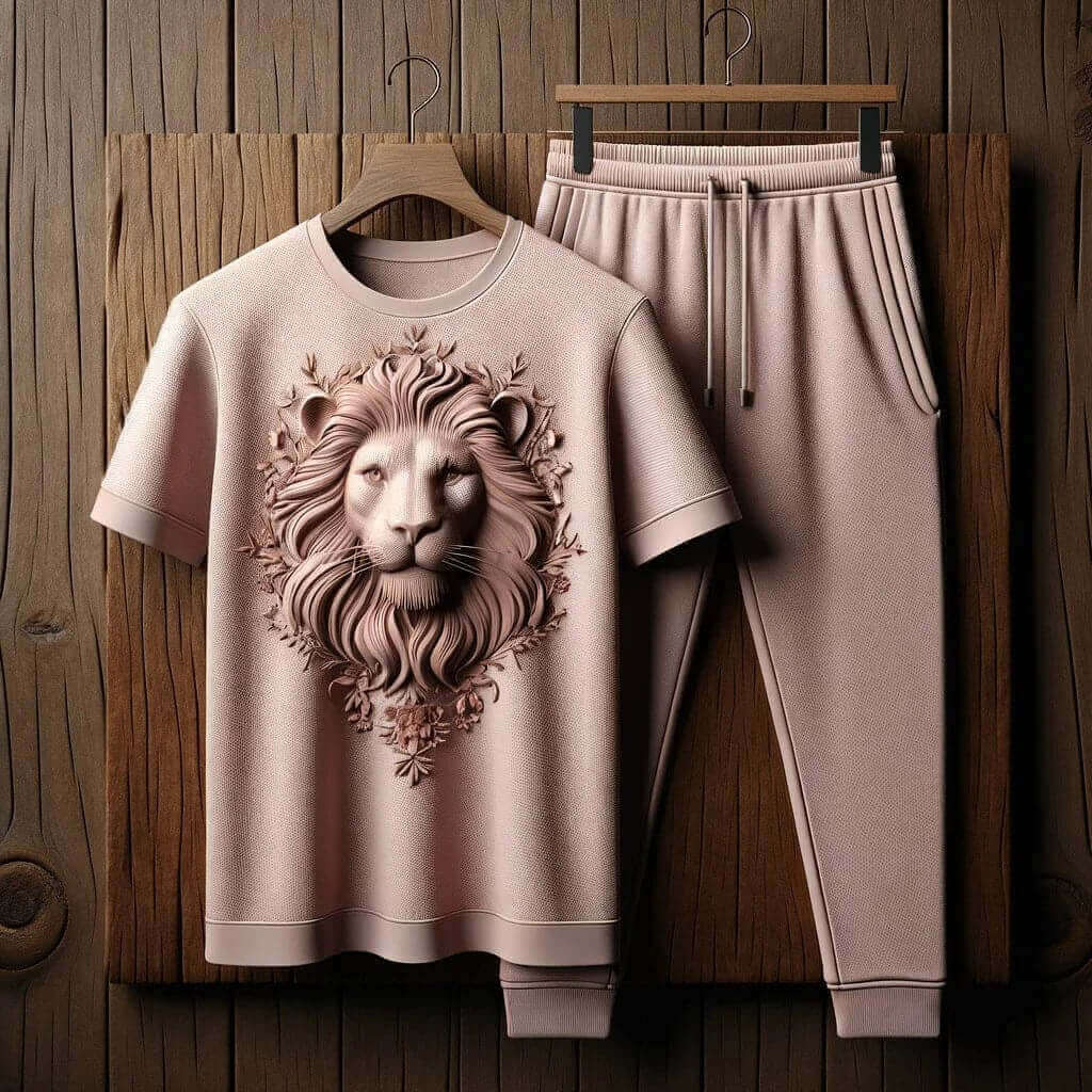 Light Pink Lion Elegant Design Tracksuit - Acquires