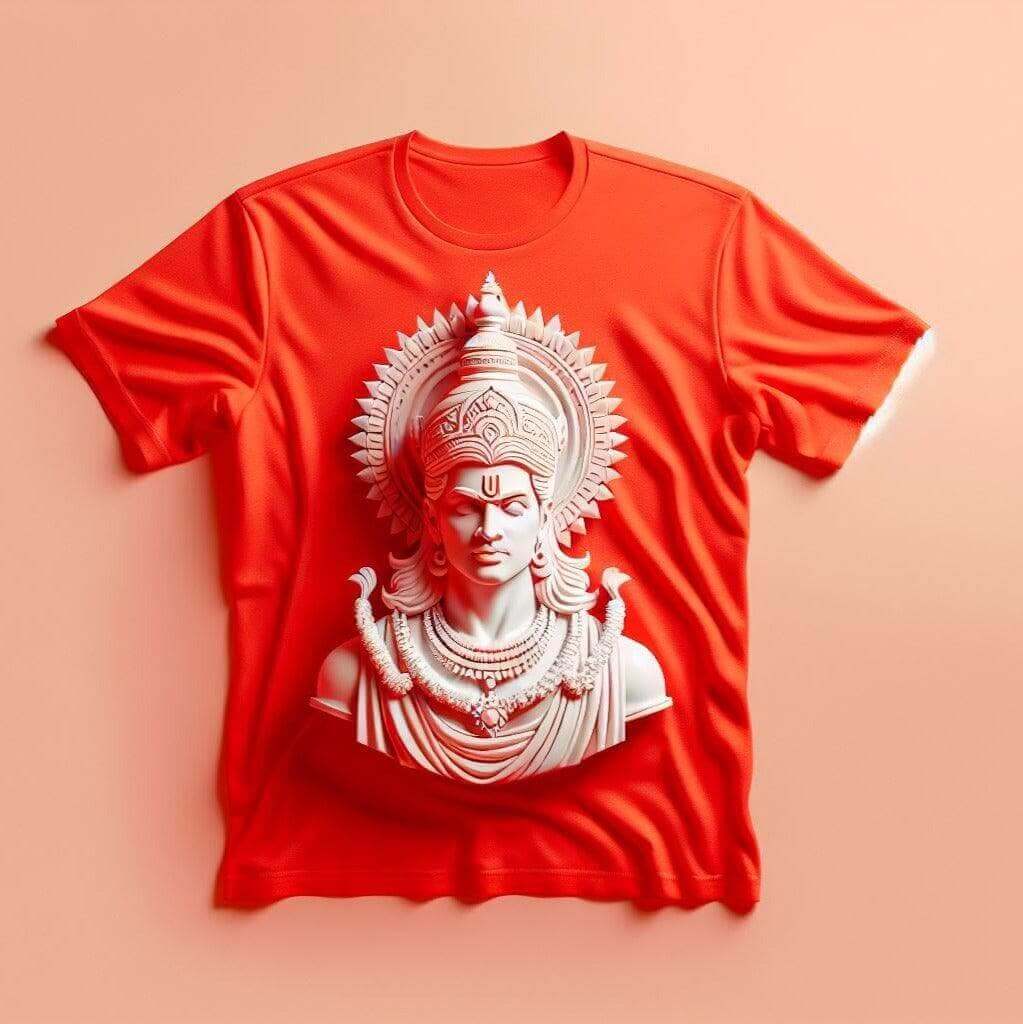 Lord Rama Dark Red Tee - Divine and Majestic - Acquires