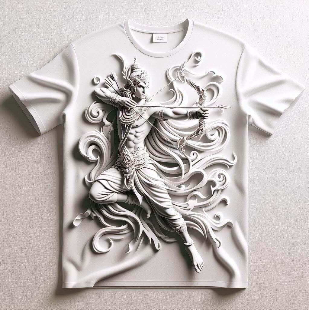 Lord Rama White Tee - Divine and Graceful - Acquires