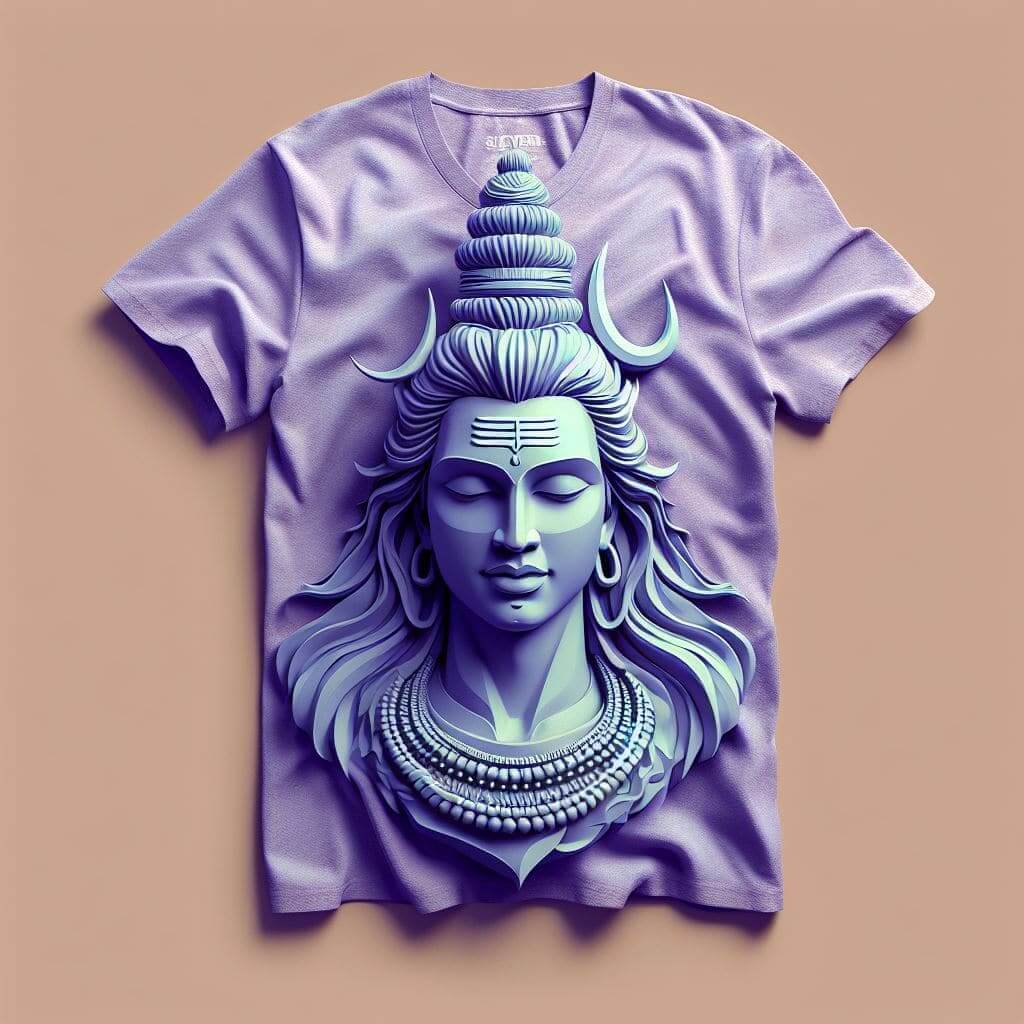 Lord Shiva Divine Drape Purple T - Shirt - Acquires