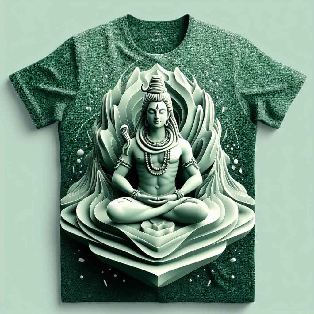 Lord Shiva Emerald Meditation Green T - Shirt - Acquires