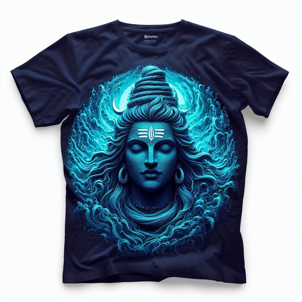 Lord Shiva Forest Whorl Navy T - Shirt - Acquires