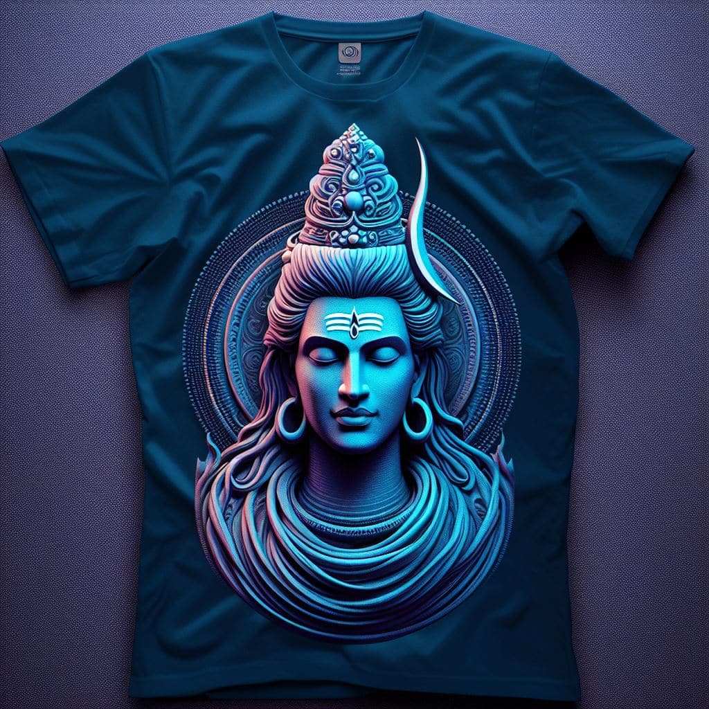 Lord Shiva Navy Blue Aura T - Shirt - Acquires