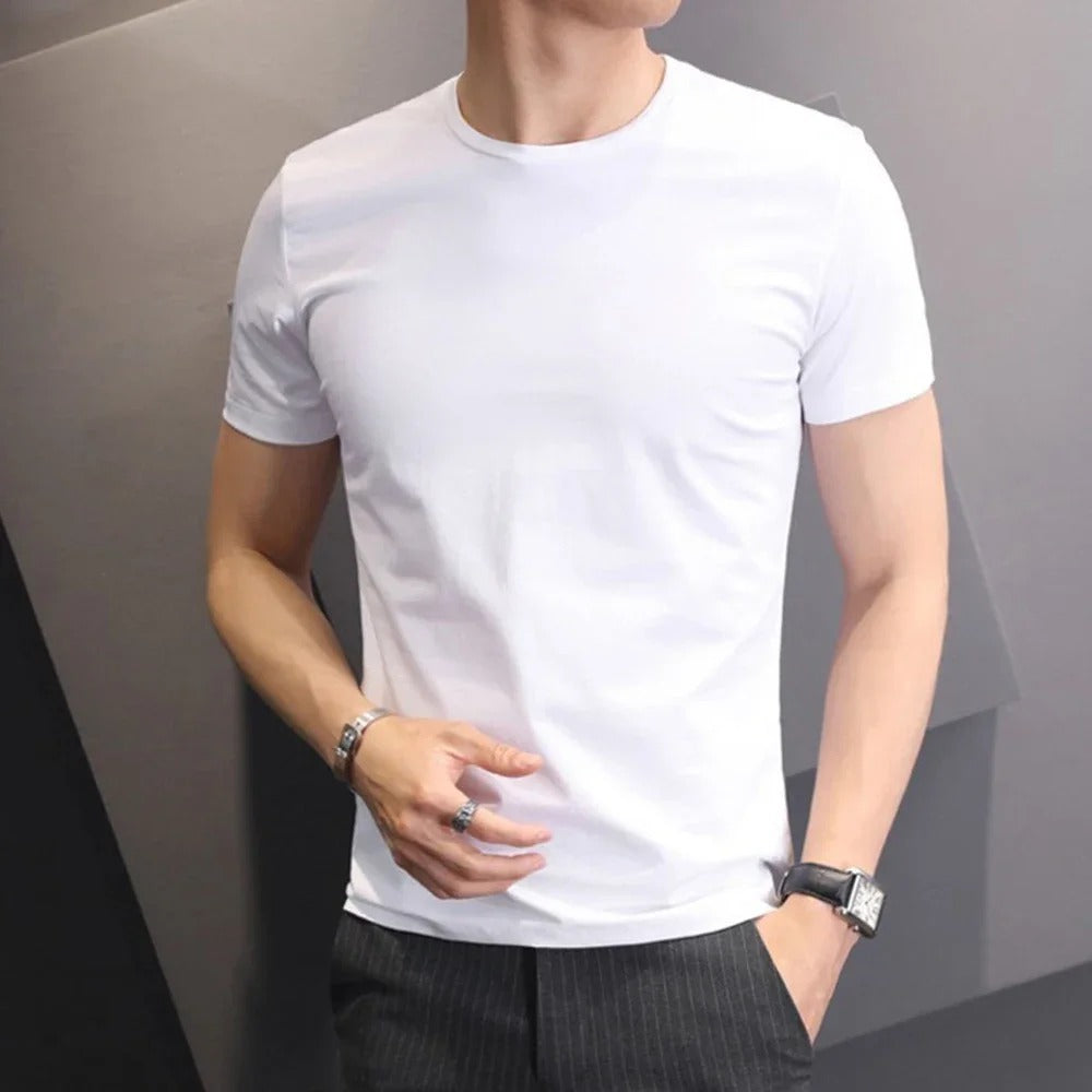 Clean Cut Round Neck Half Sleeve Top