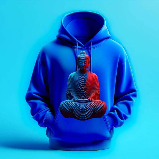 Meditative Spectrum Buddha Blue Hoodie - Acquires