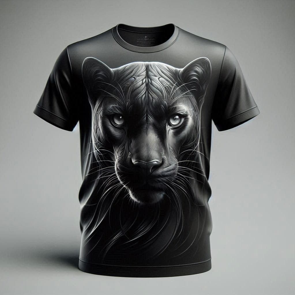 Mystical Black Panther Round Neck Half Sleeve Cotton T - Shirt - Acquires