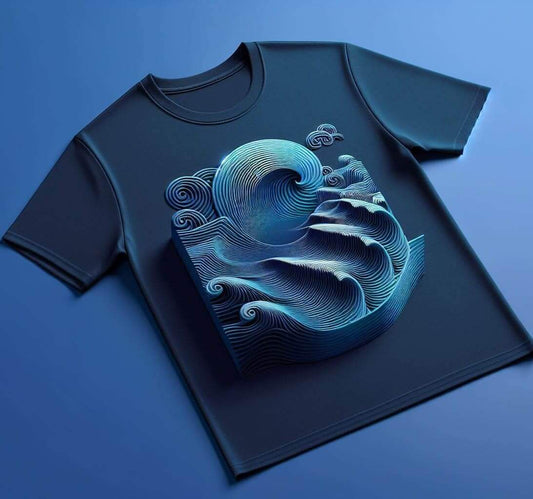 Ocean Blue Majesty Short Sleeve Cotton Round Neck T - Shirt - Acquires