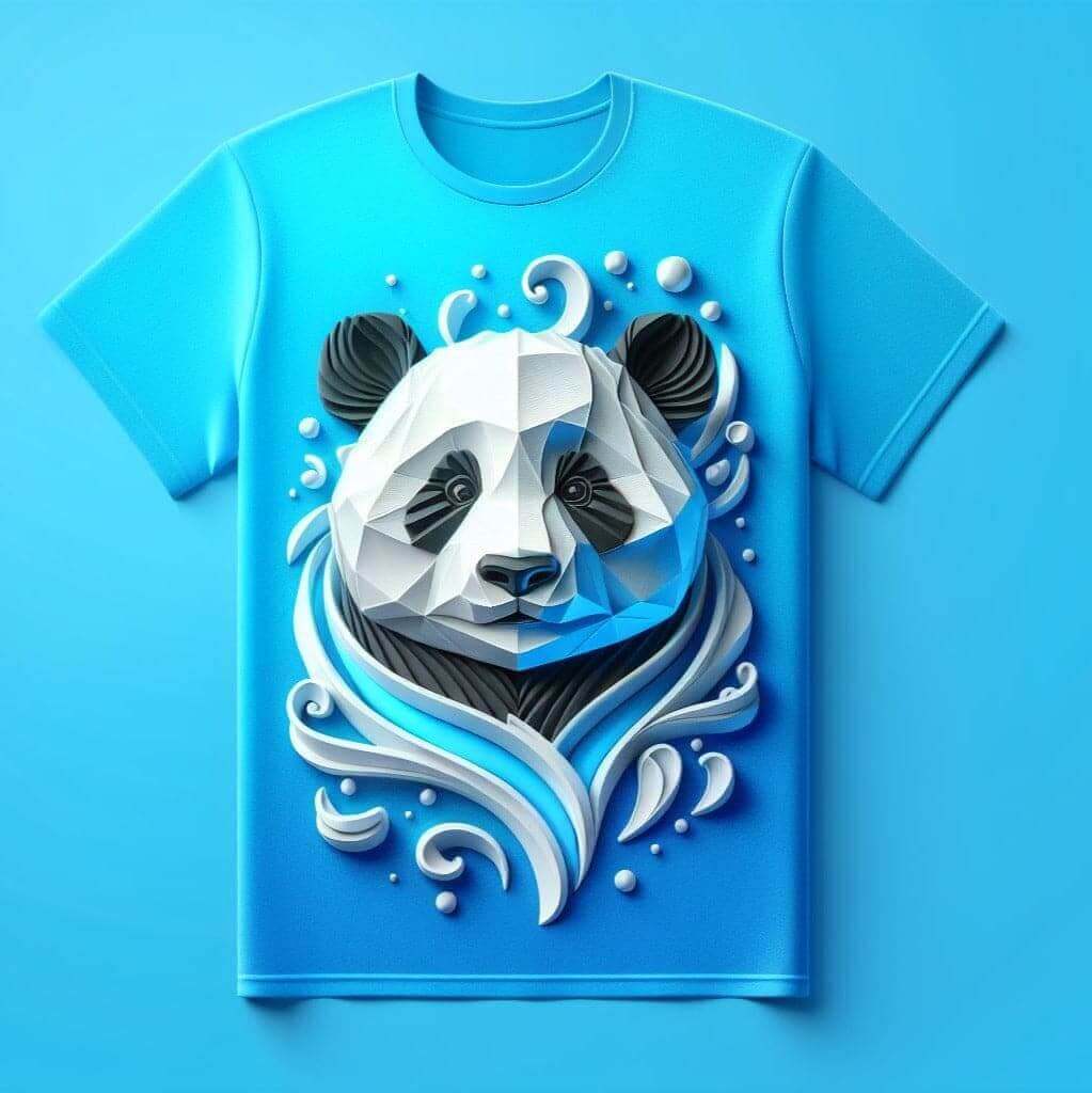 Panda Polygon Tee for Geometric Whimsy - Acquires