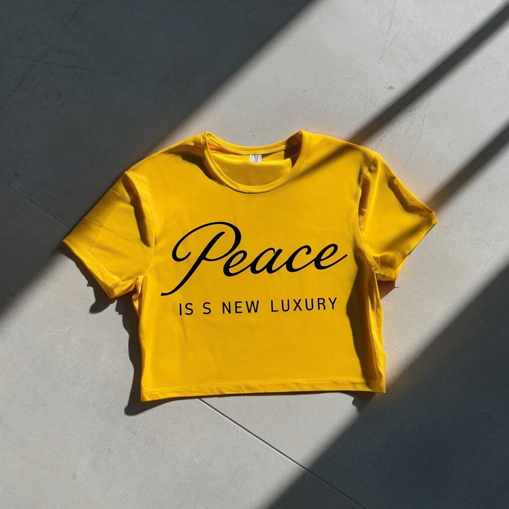 Peace is New Luxury Yellow Crop Top - Acquires