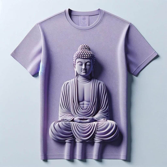 Purple Tranquility: Serene Buddha T - Shirt - Acquires