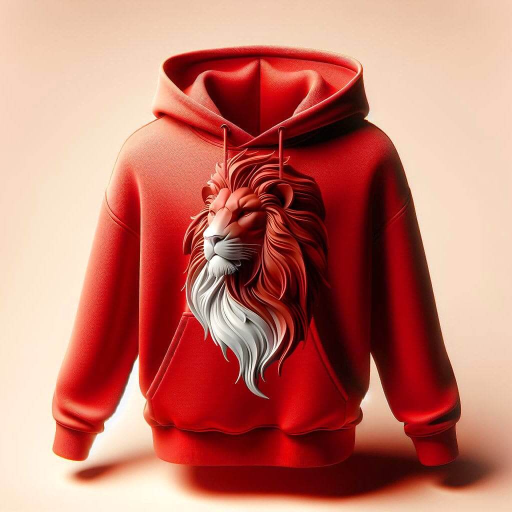 Red Crimson King Lion Hoodie - Acquires