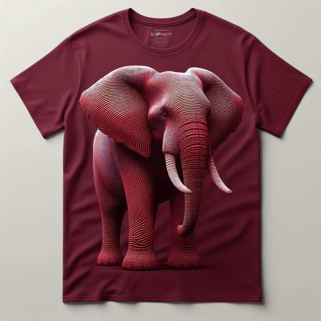 Red Elegance Ganesha's Grace Round Neck Short Sleeve Cotton T - Shirt - Acquires