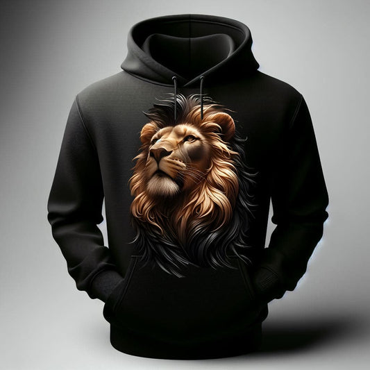 Royal King Lion in Starry Night Black Hoodie - Acquires