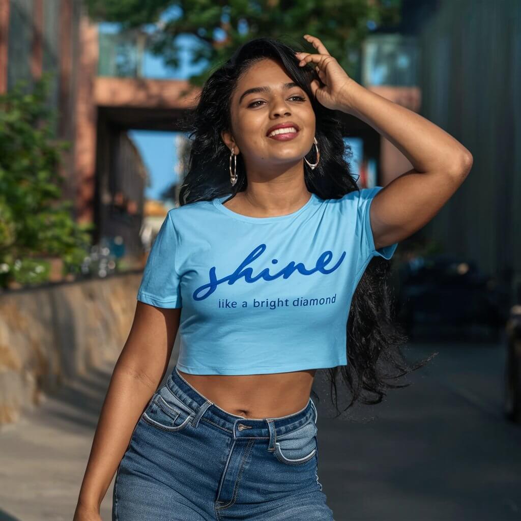 Shine Like a Bright Diamond Sky blue T - Shirt - Acquires