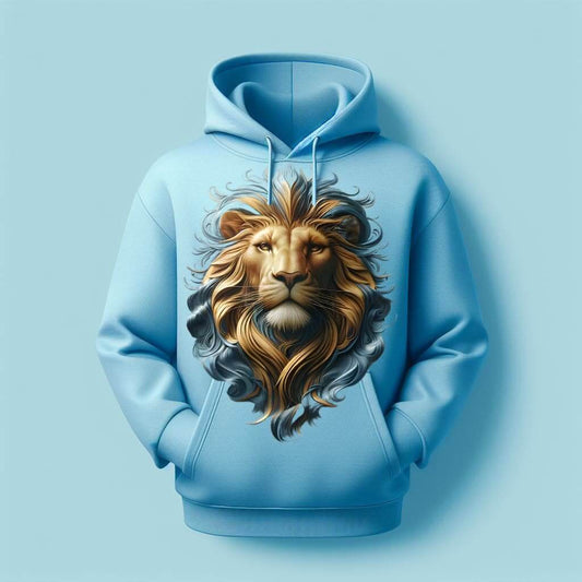 Sky Blue Mane Lion Hoodie - Acquires