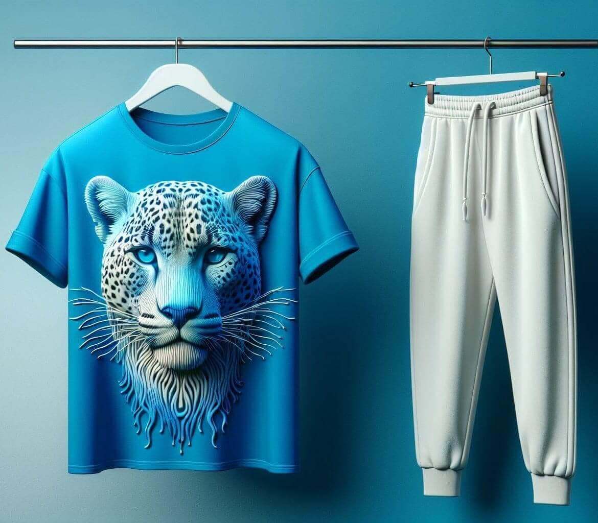 Skyblue Ethereal Butterfly Tracksuit Captivating T - Shirt & Pant - Acquires