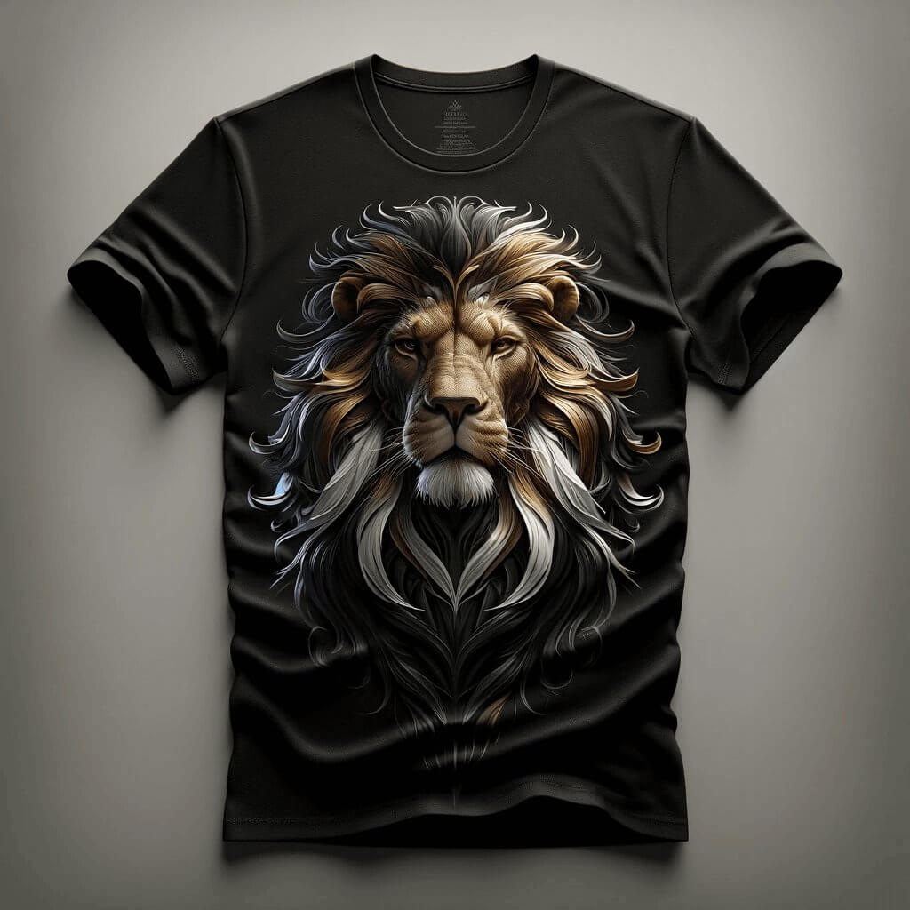 Sleek Black Lion T - Shirt - Acquires