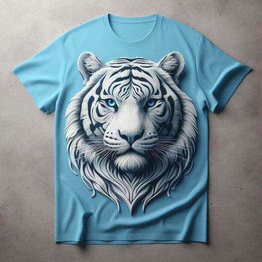 Stunning White Tiger Tee - Elegance in Stripes - Acquires