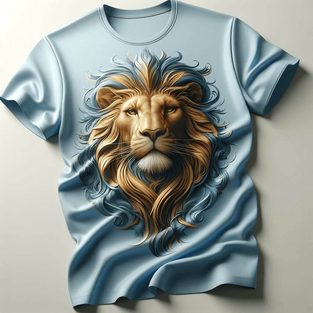 Stylish Sky Blue Lion T - shirt - Acquires