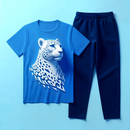 Premium Cheetah Jungle Gaze Tee Tracksuit