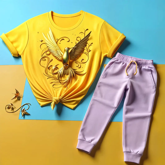 Women's Sunrise Hummer T-Shirt & Pink Jogger Combo