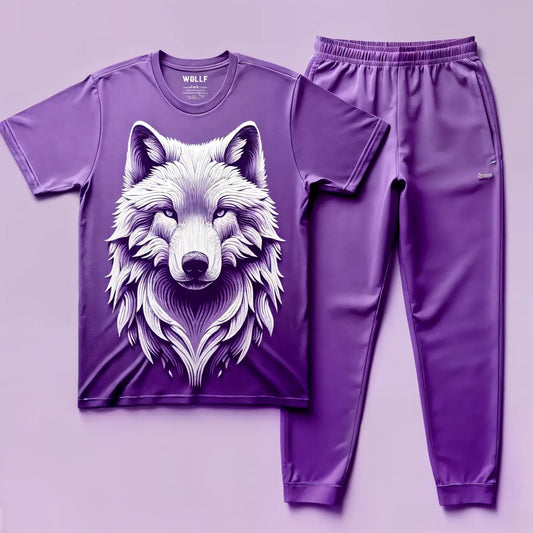 Purple Beautiful Fox T-Shirt & Jogger Combo