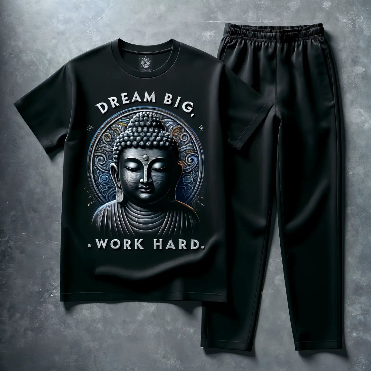 Charming Black Dream Big Buddha T-Shirt & Jogger Combo