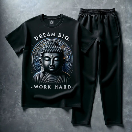 Charming Black Dream Big Buddha T-Shirt & Jogger Combo