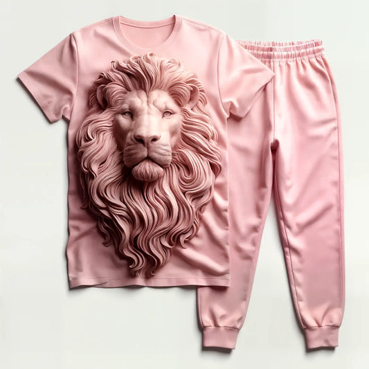 The King's Pride Lion Pink Tee with Jogger Tracksuit