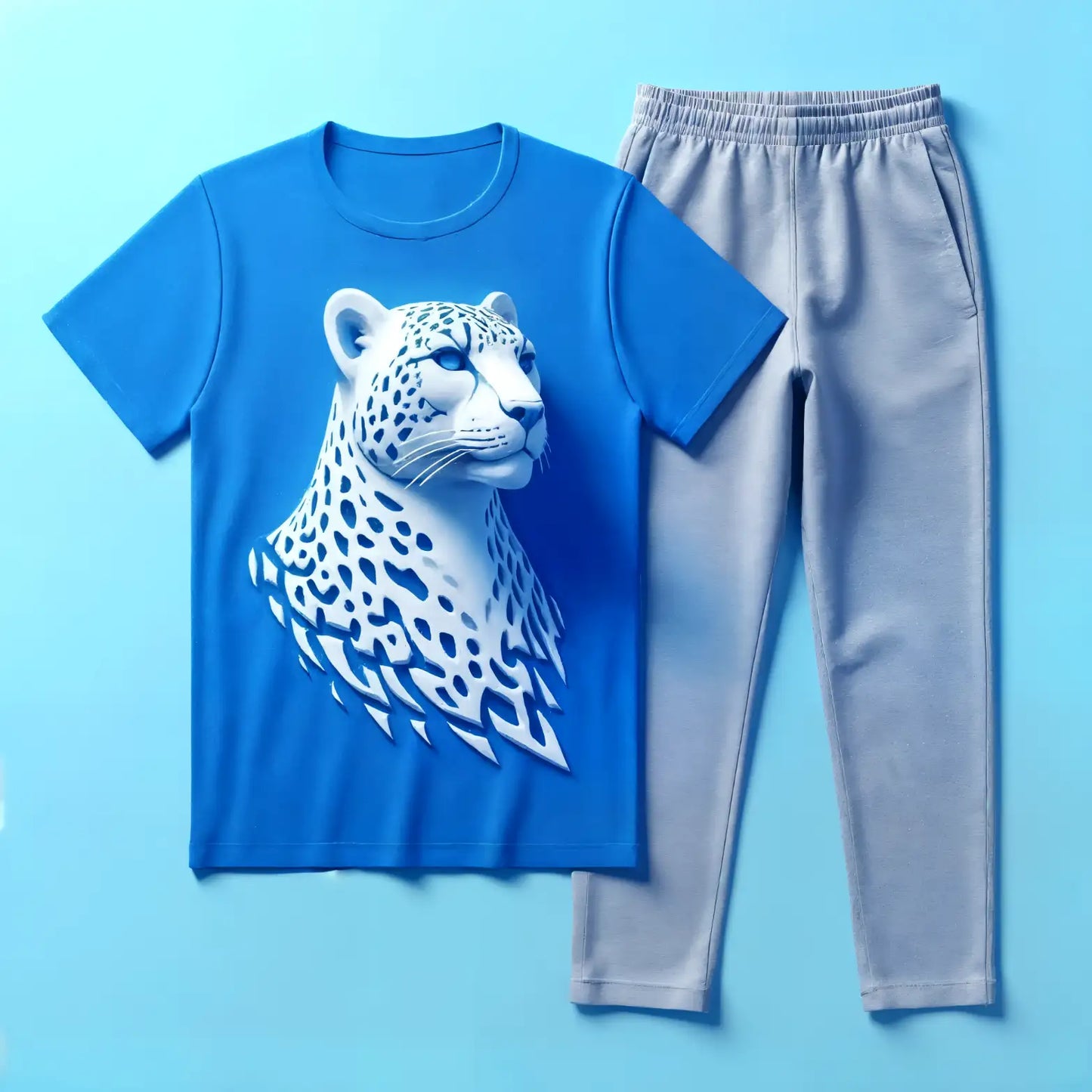 Premium Cheetah Jungle Gaze Tee Tracksuit