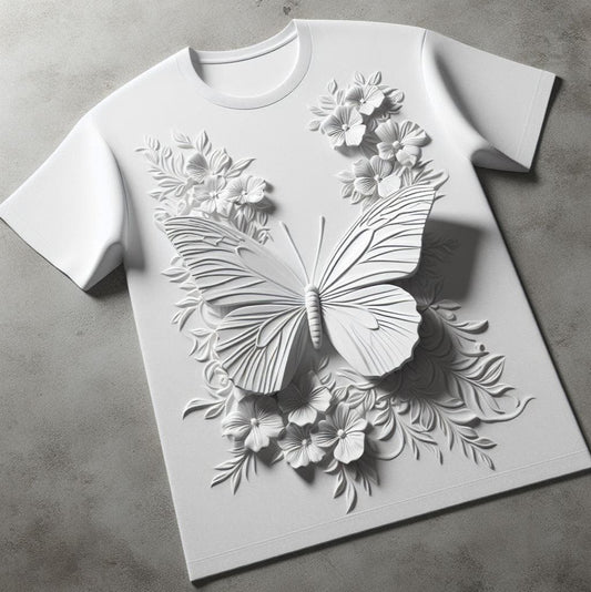 White Magical Butterfly Tee - Enchanting and Elegant - Acquires