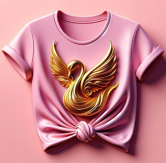 Women's Blush Pink Swan Elegance T - Shirt - Acquires