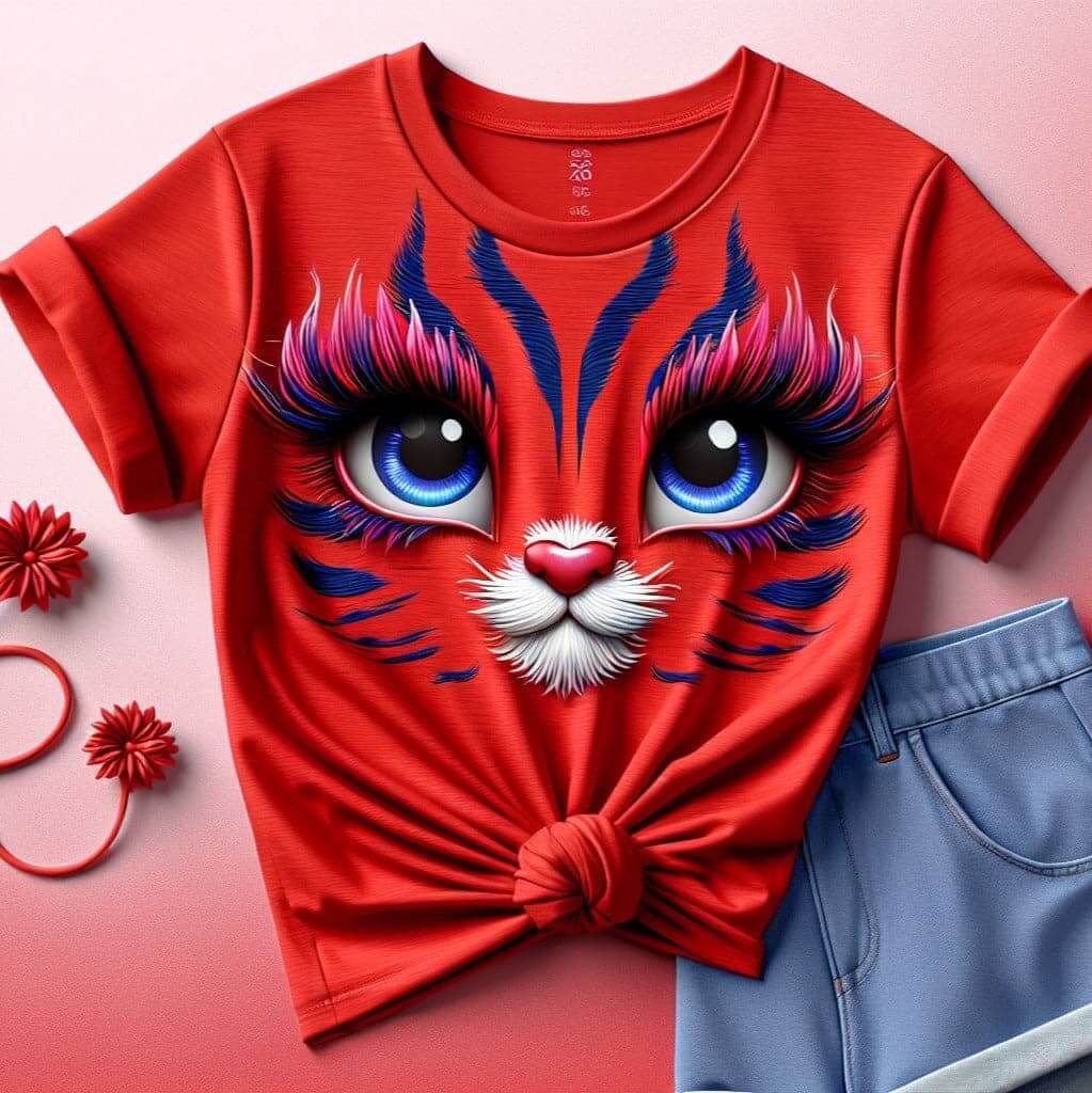 Women's Cardinal Red Fanciful Lion T - Shirt - Acquires