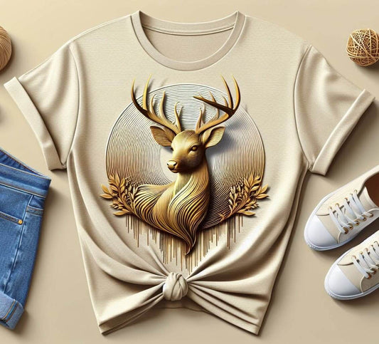 Women's Creamy Taupe Regal Deer T - Shirt - Acquires