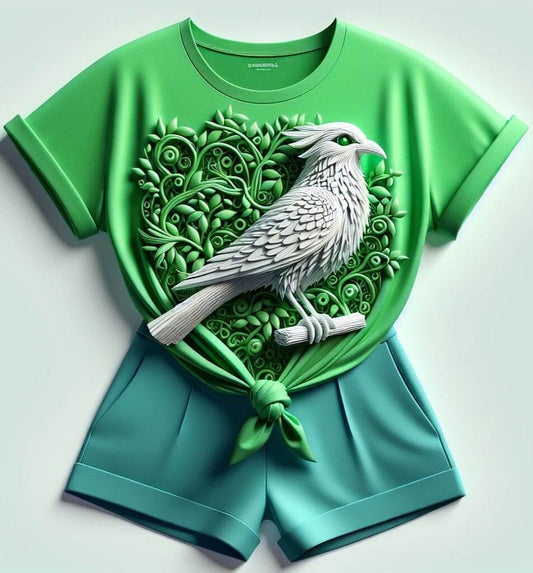 Women's Emerald Garden Bird T - Shirt - Acquires