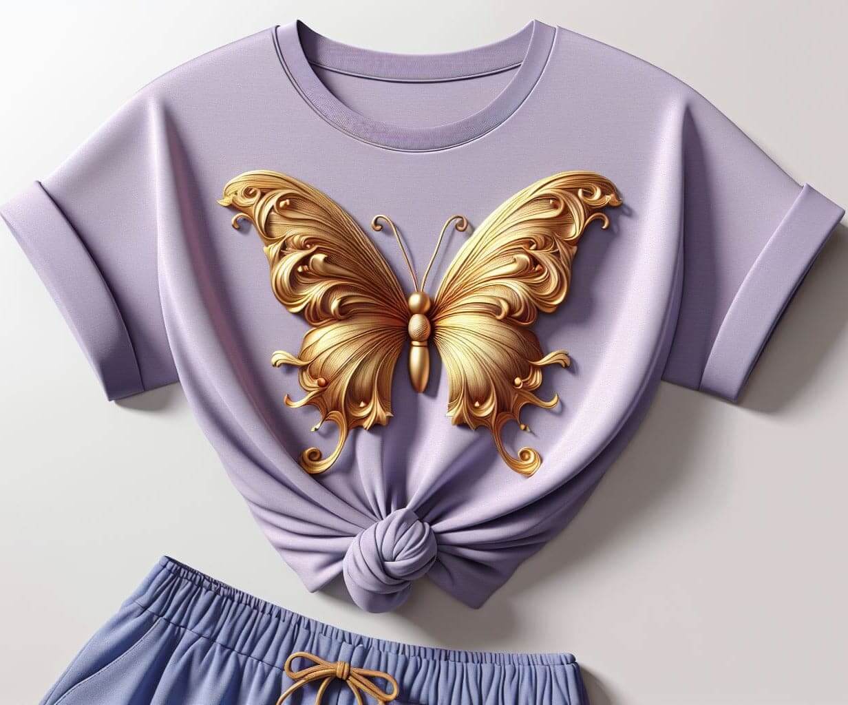 Women's Lavender Butterfly Fantasy T - Shirt - Acquires