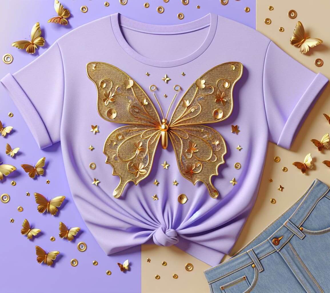 Women's Lavender Butterfly Whisper T - Shirt - Acquires